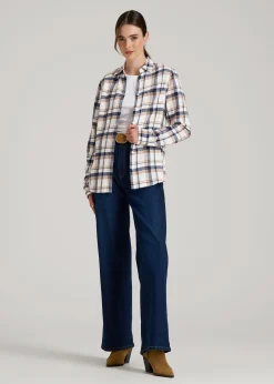 Flannel Button-Up Shirt for Tall Women