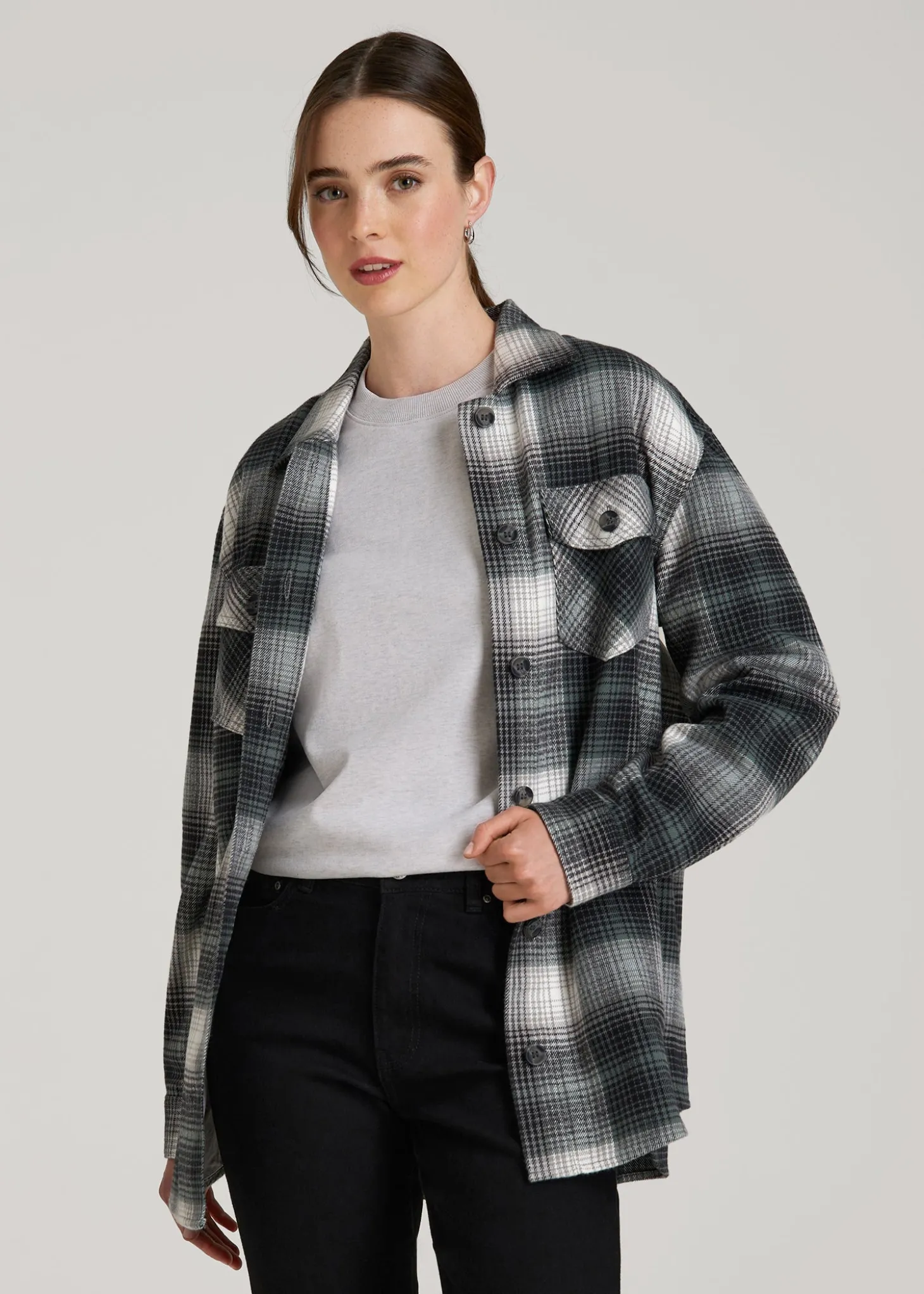 Flannel Shacket for Tall Women
