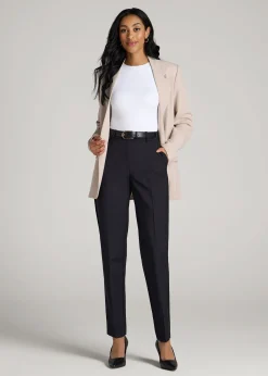 Flat Front Tapered Dress Pants for Tall Women