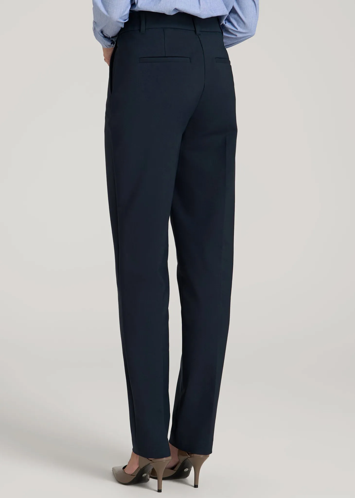 Flat Front Tapered Dress Pants for Tall Women