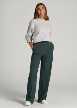 Flat Front Wide Leg Dress Pants for Tall Women