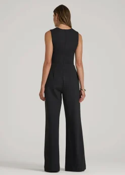 Flex Ponte Wide-Leg V-Neck Jumpsuit for Tall Women