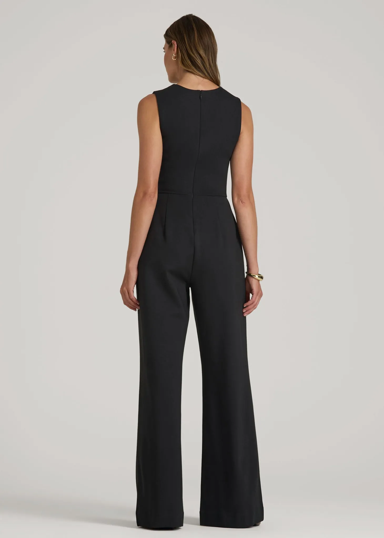 Flex Ponte Wide-Leg V-Neck Jumpsuit for Tall Women