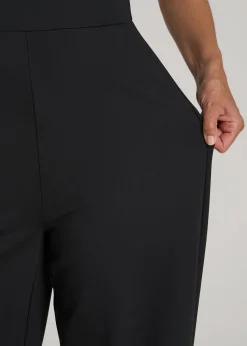 Flex Ponte Wide-Leg V-Neck Jumpsuit for Tall Women