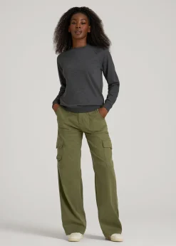 French Terry Crewneck Sweatshirt for Tall Women