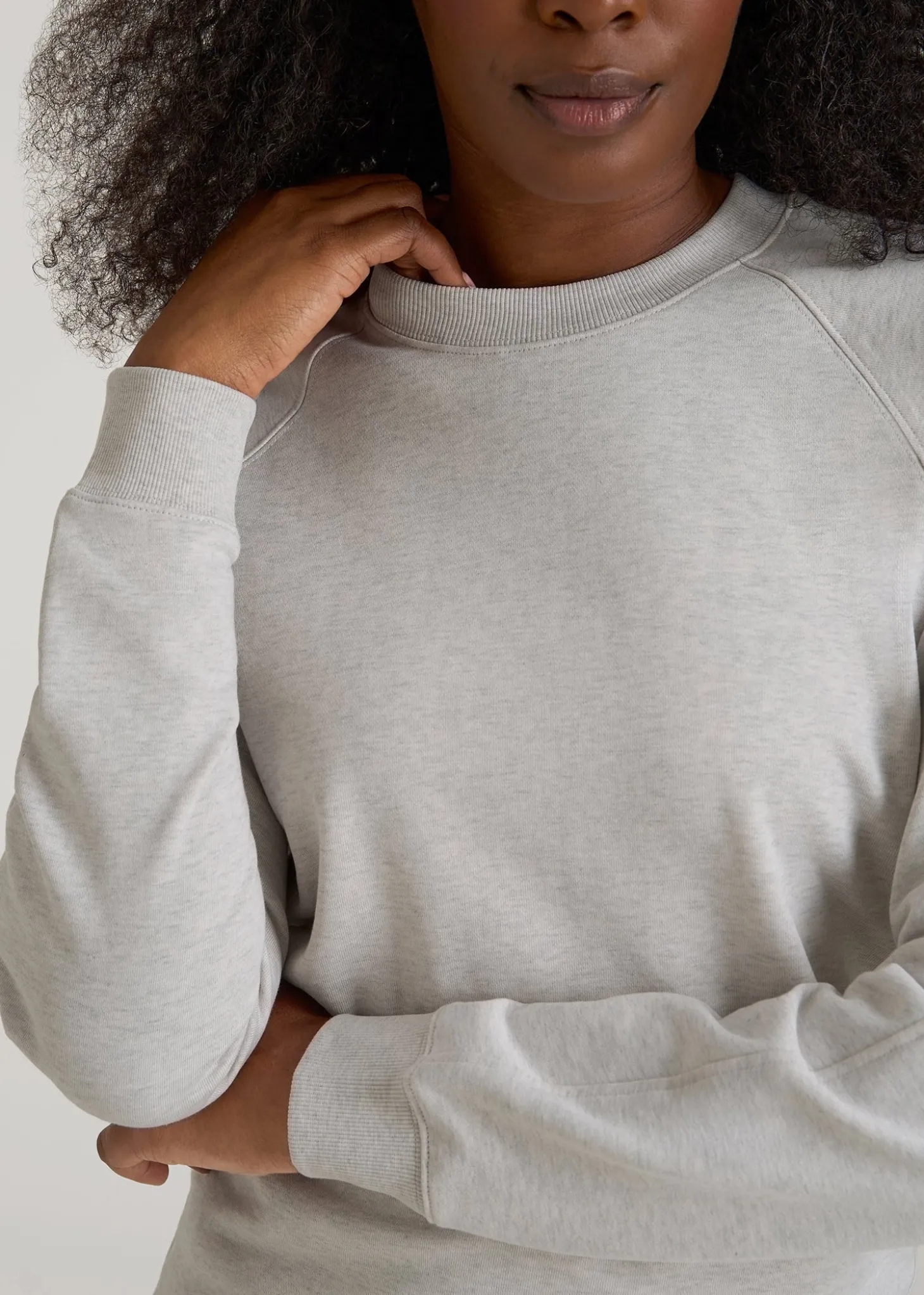 French Terry Crewneck Sweatshirt for Tall Women