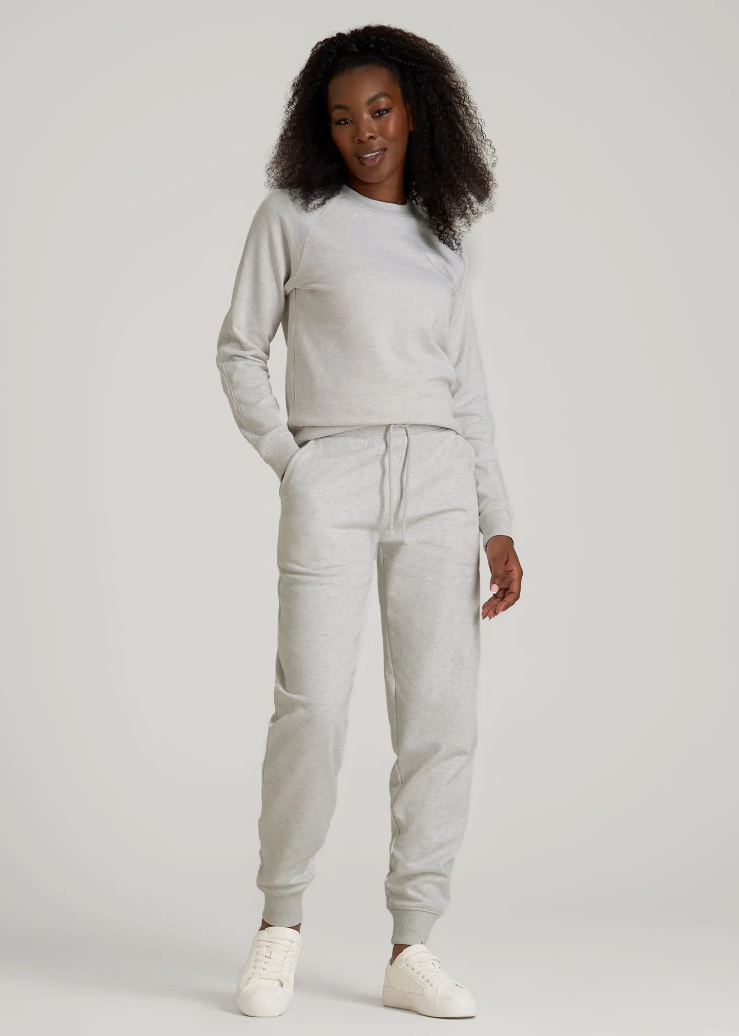 French Terry Crewneck Sweatshirt for Tall Women