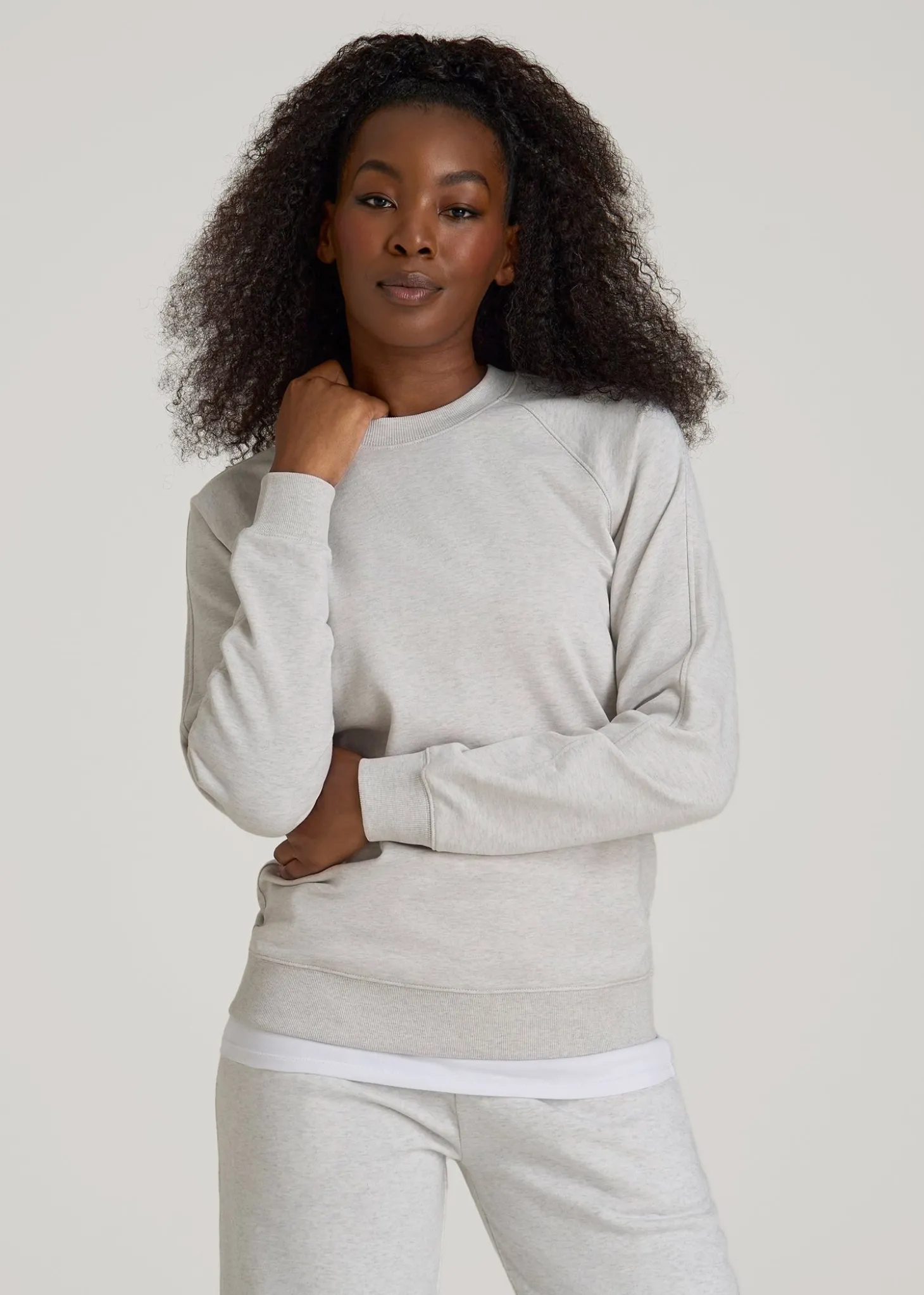 French Terry Crewneck Sweatshirt for Tall Women