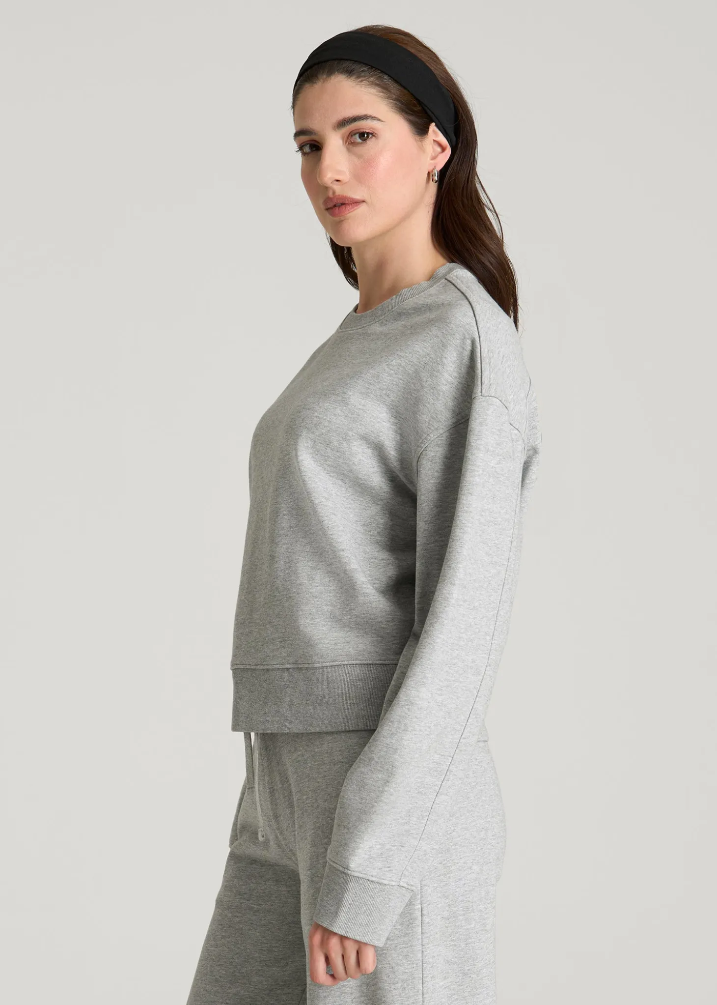 French Terry Cropped Crew for Tall Women