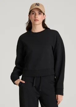 French Terry Cropped Crew for Tall Women