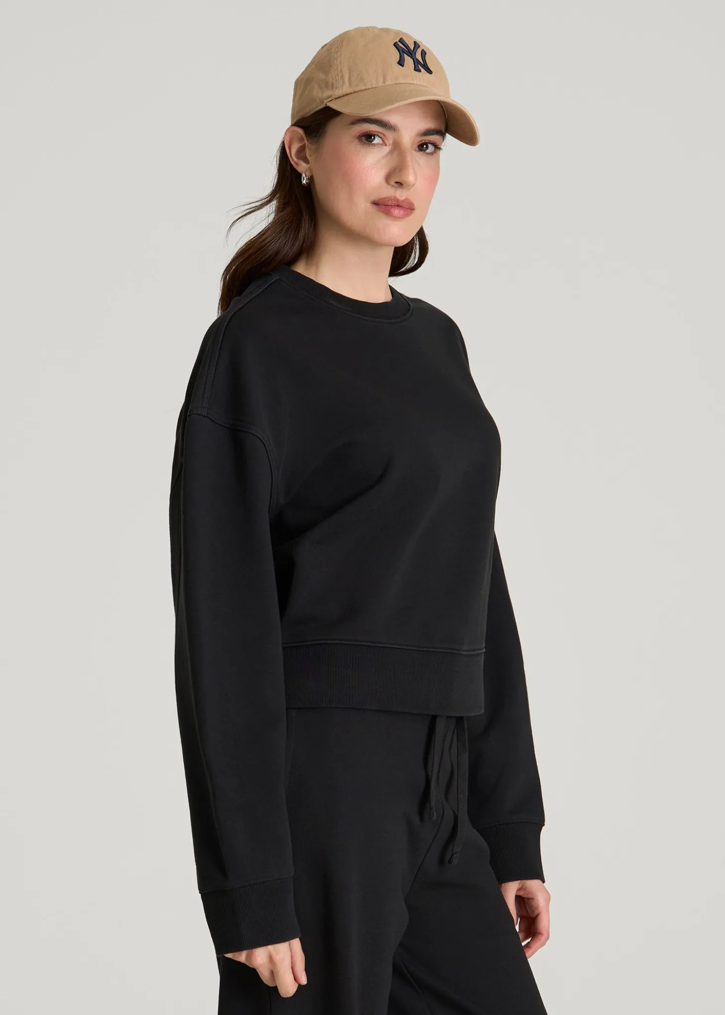 French Terry Cropped Crew for Tall Women