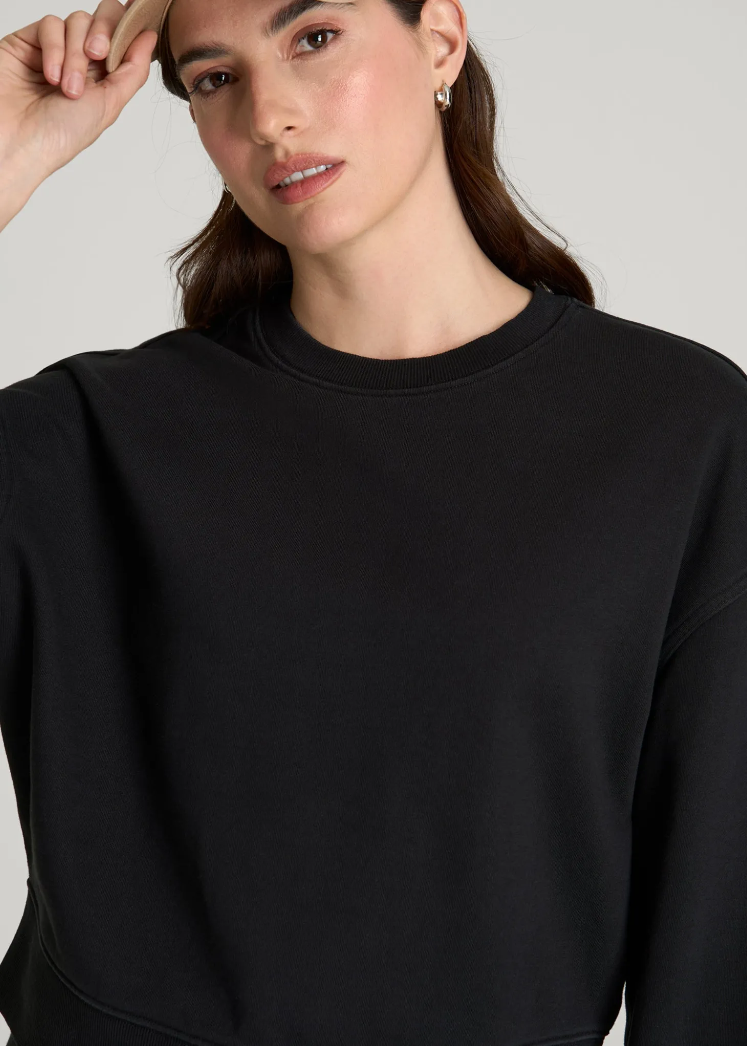 French Terry Cropped Crew for Tall Women