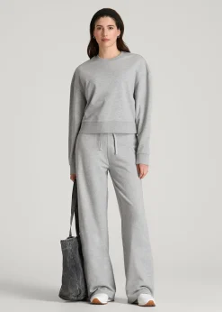French Terry Midrise Wide-Leg Pants for Tall Women