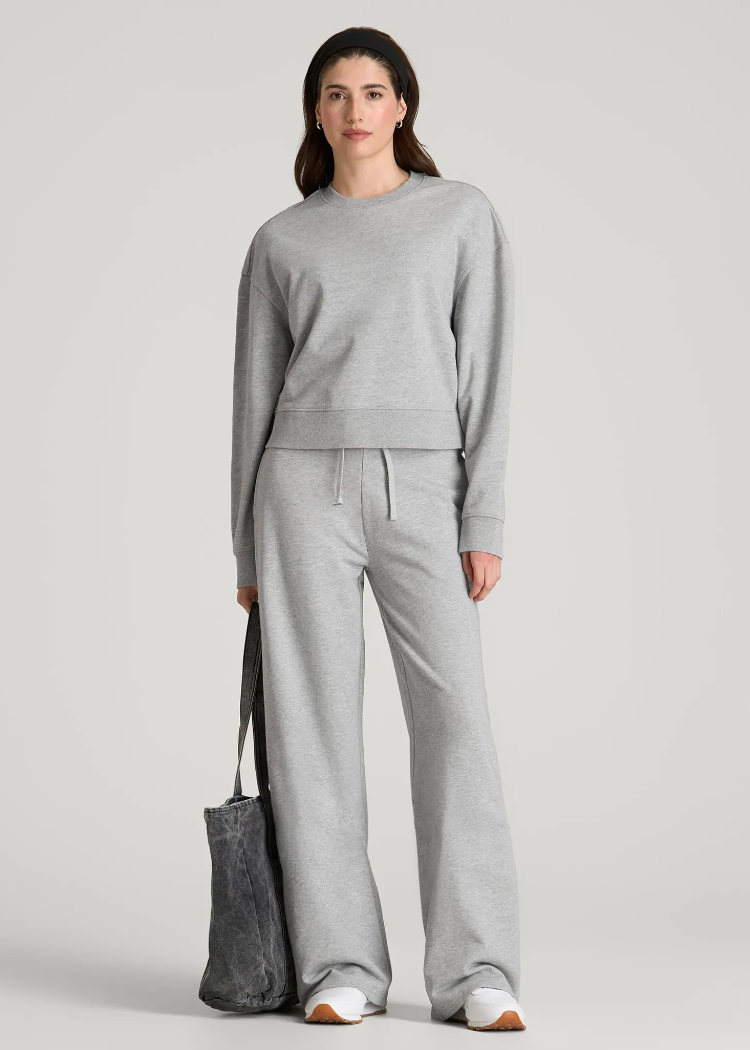 French Terry Midrise Wide-Leg Pants for Tall Women