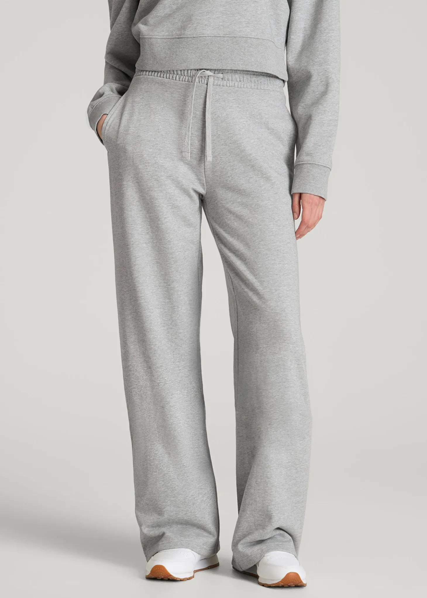 French Terry Midrise Wide-Leg Pants for Tall Women
