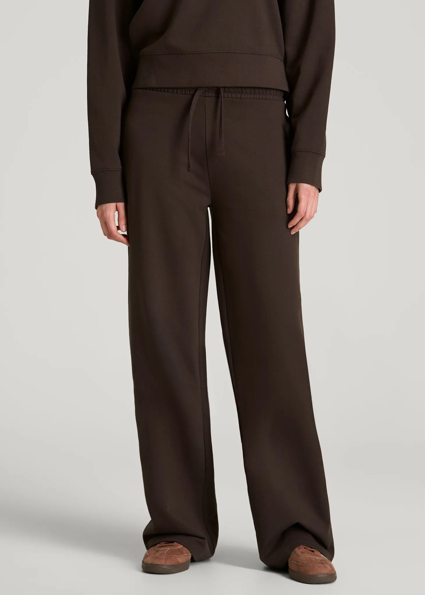 French Terry Midrise Wide-Leg Pants for Tall Women