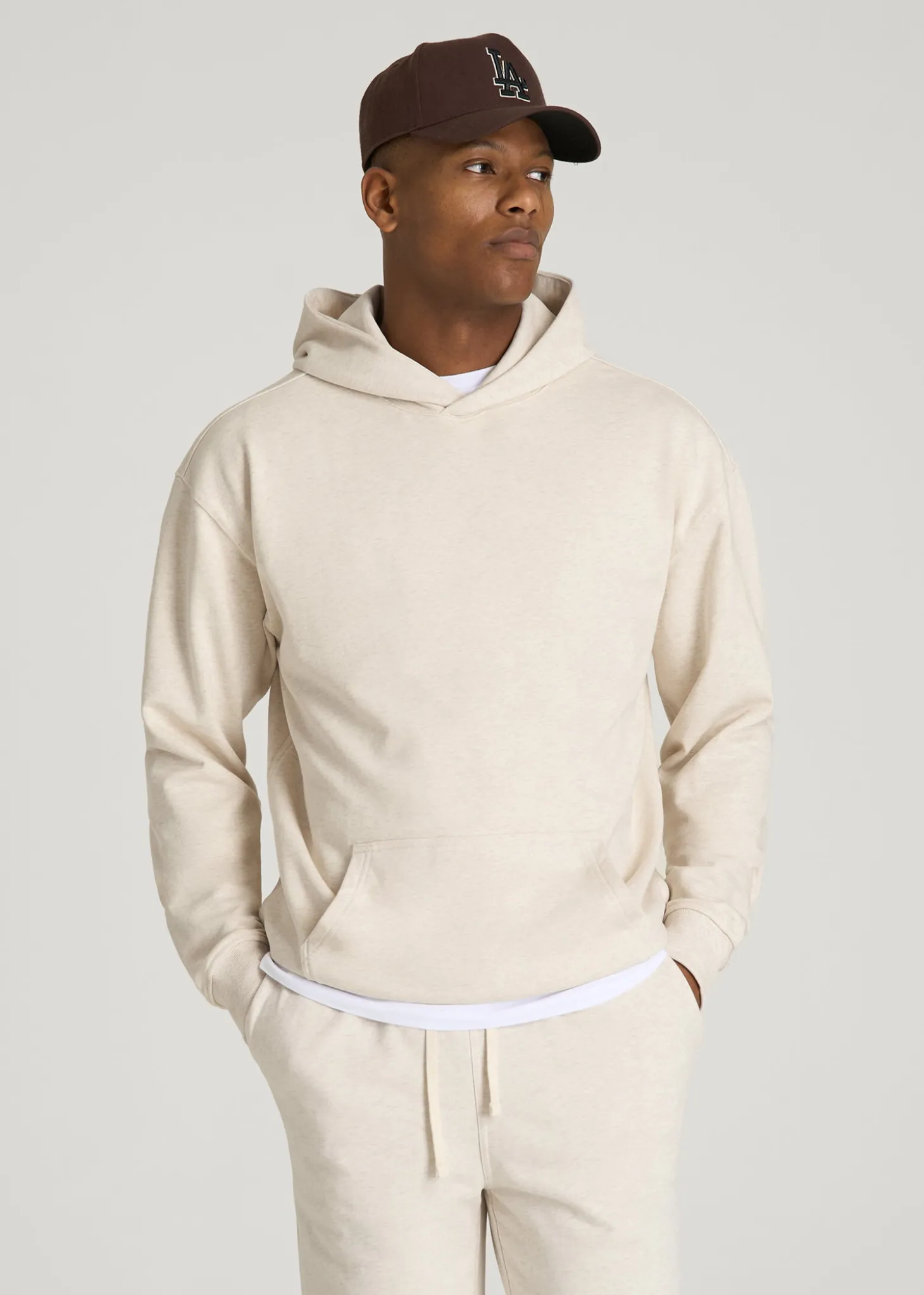 French Terry Popover Hoodie for Tall Men