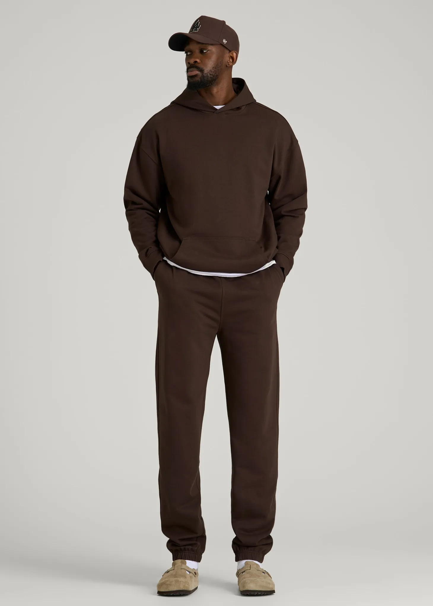 French Terry Popover Hoodie for Tall Men