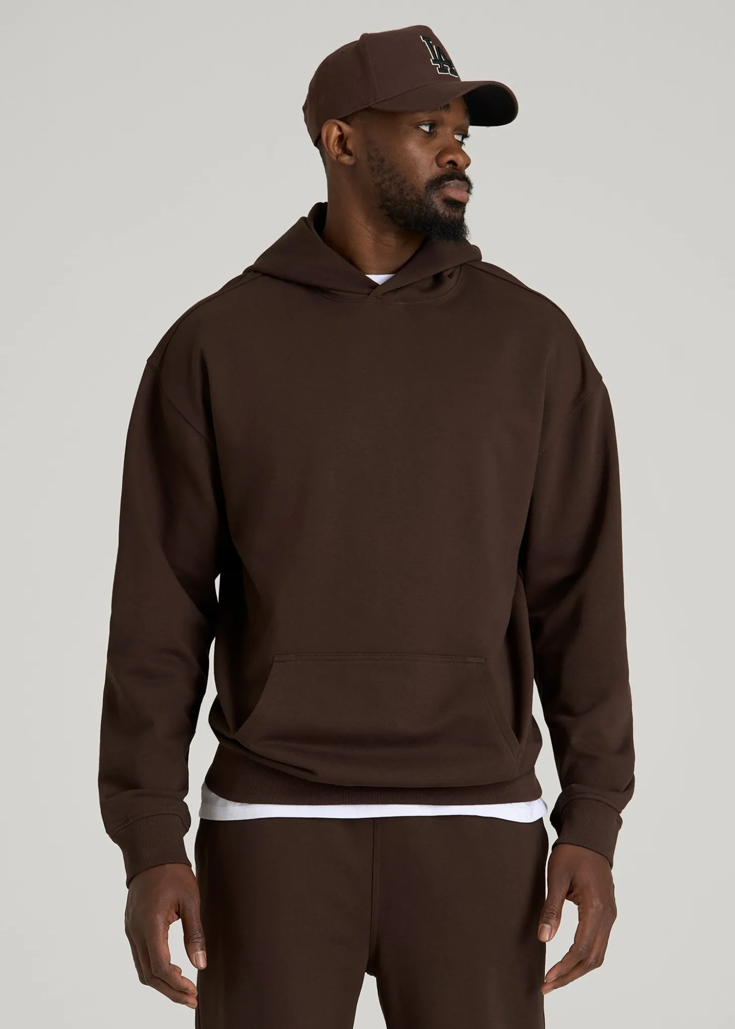 French Terry Popover Hoodie for Tall Men