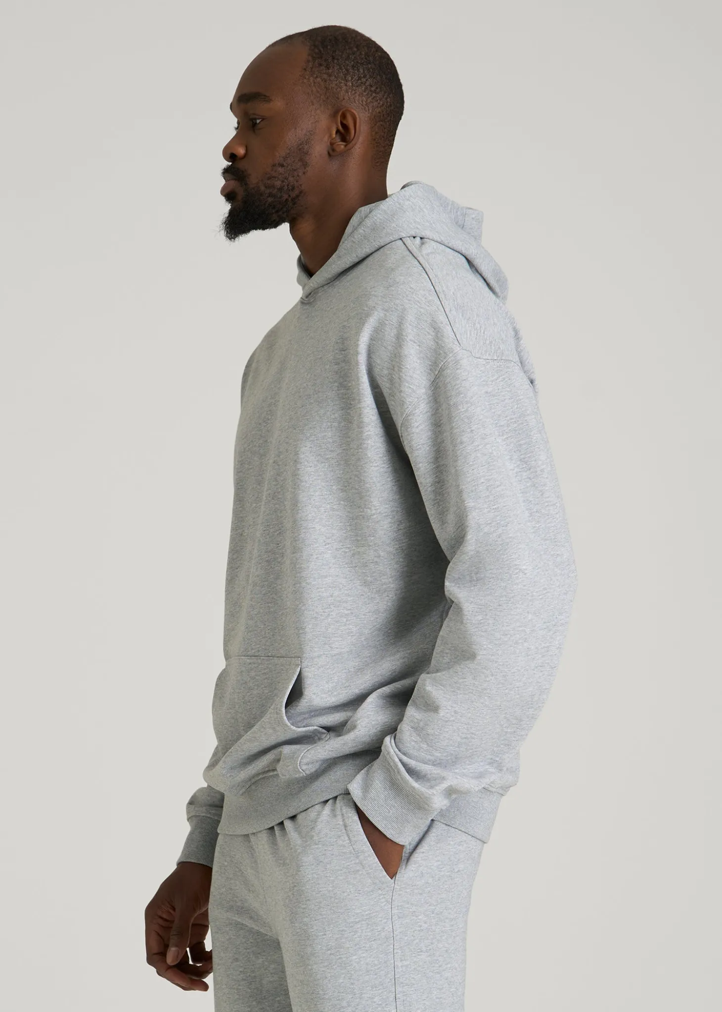 French Terry Popover Hoodie for Tall Men