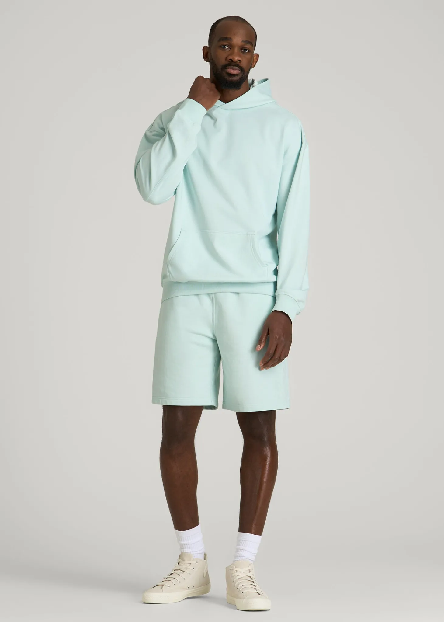 French Terry Popover Hoodie for Tall Men