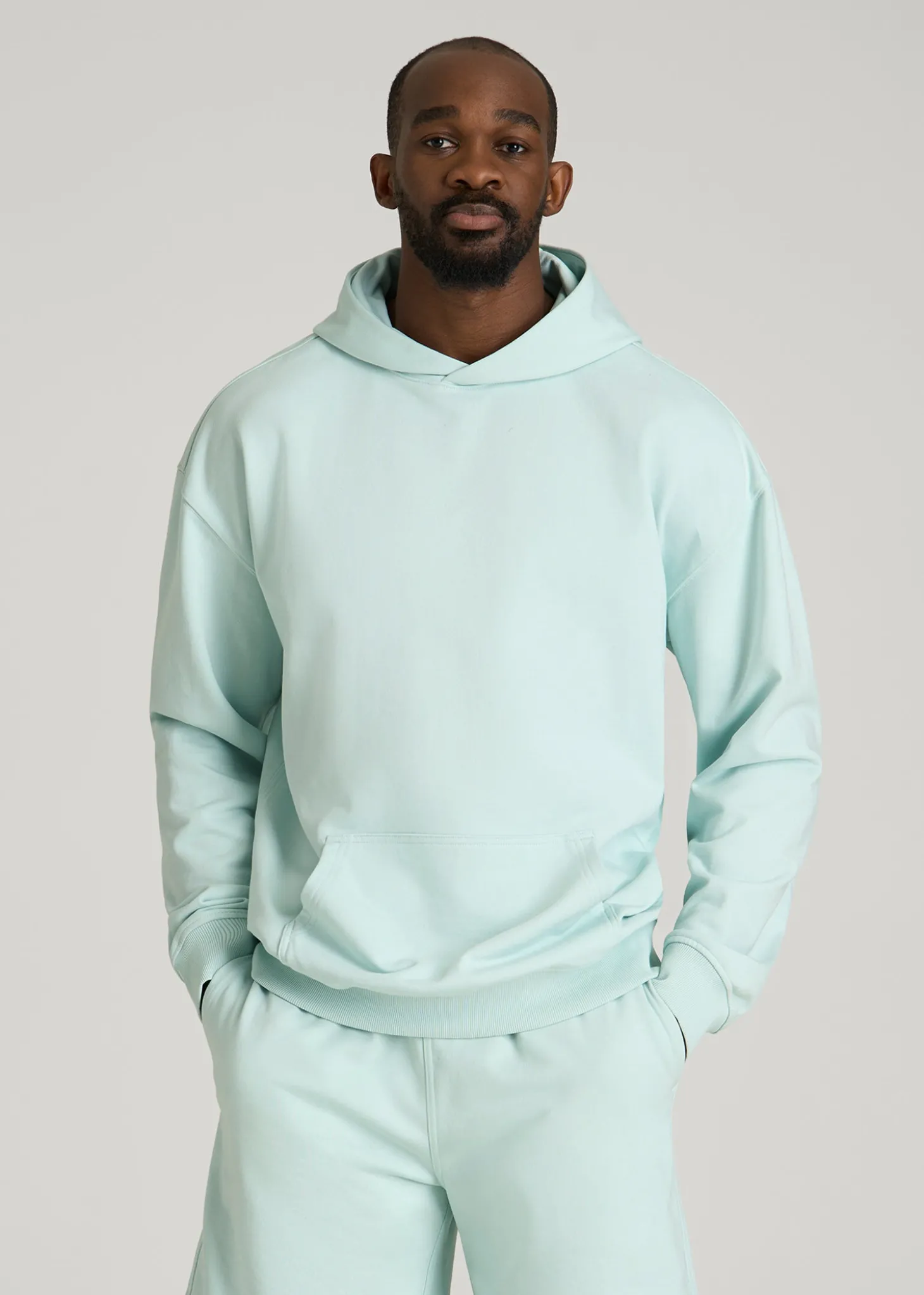 French Terry Popover Hoodie for Tall Men