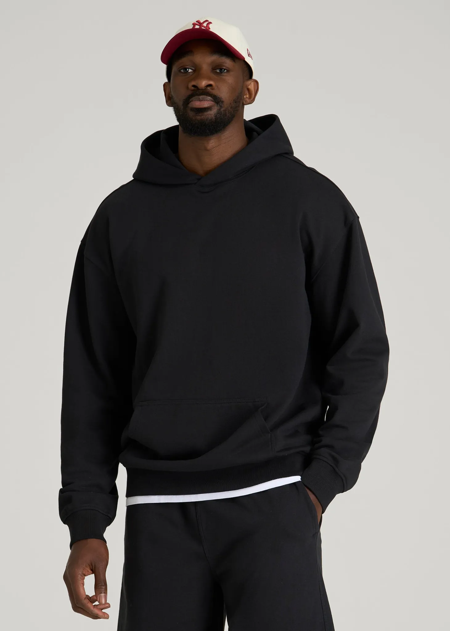 French Terry Popover Hoodie for Tall Men