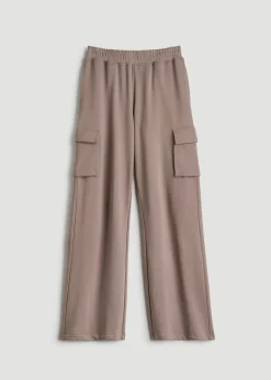 French Terry Wide Leg Cargo Sweatpants for Tall Women