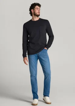 Garment Dyed Long Sleeve Pocket Tee for Tall Men
