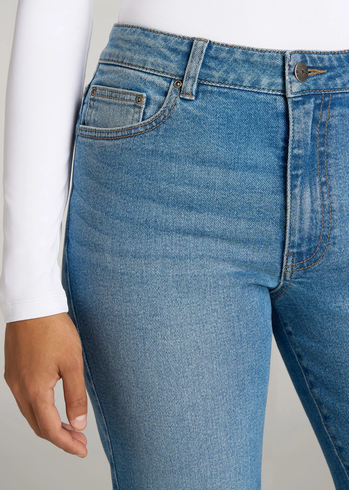 Harper High-Rise Straight Stretch Jeans for Tall Women