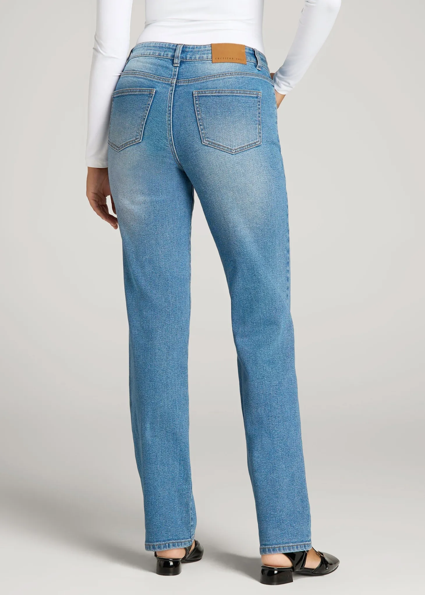 Harper High-Rise Straight Stretch Jeans for Tall Women