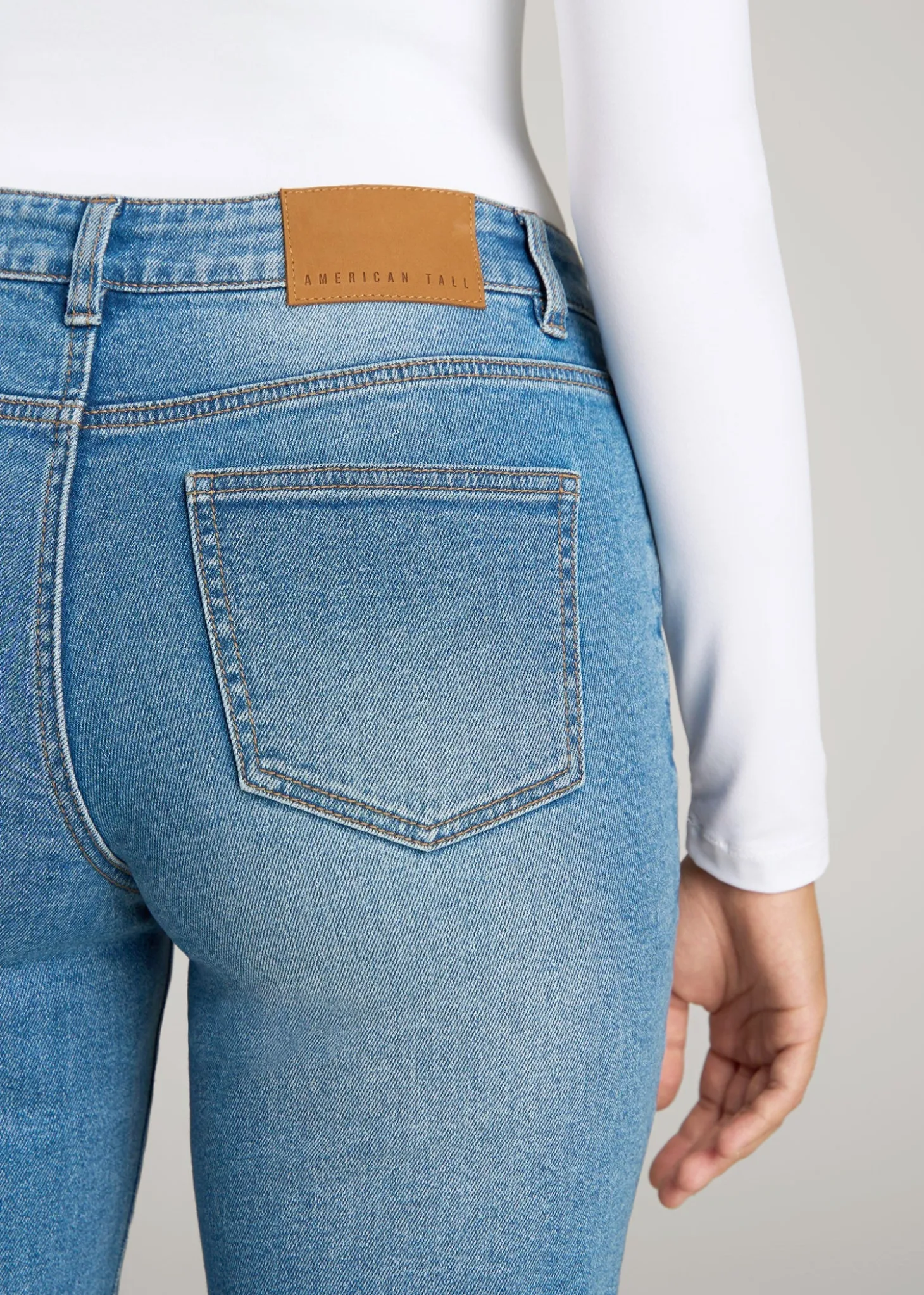 Harper High-Rise Straight Stretch Jeans for Tall Women