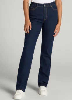Harper High-Rise Straight Stretch Jeans for Tall Women