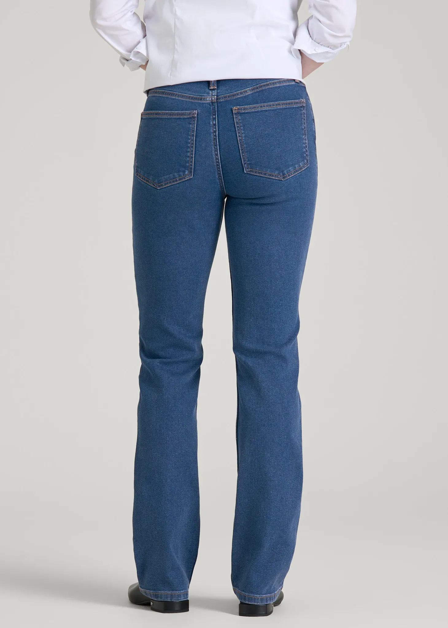 Harper High-Rise Straight Stretch Jeans for Tall Women