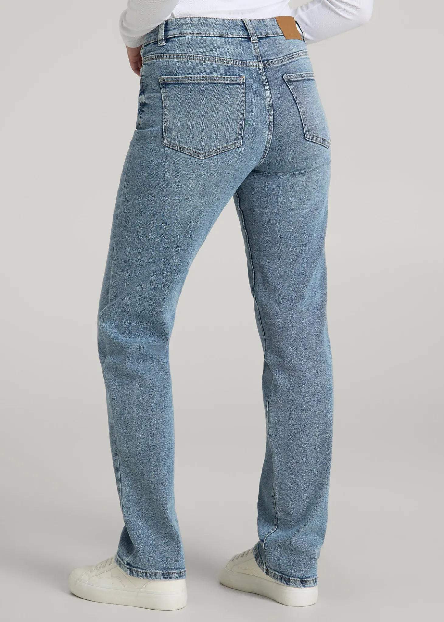 Harper High-Rise Straight Stretch Jeans for Tall Women