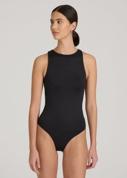 High Crewneck Sleeveless Bodysuit for Tall Women