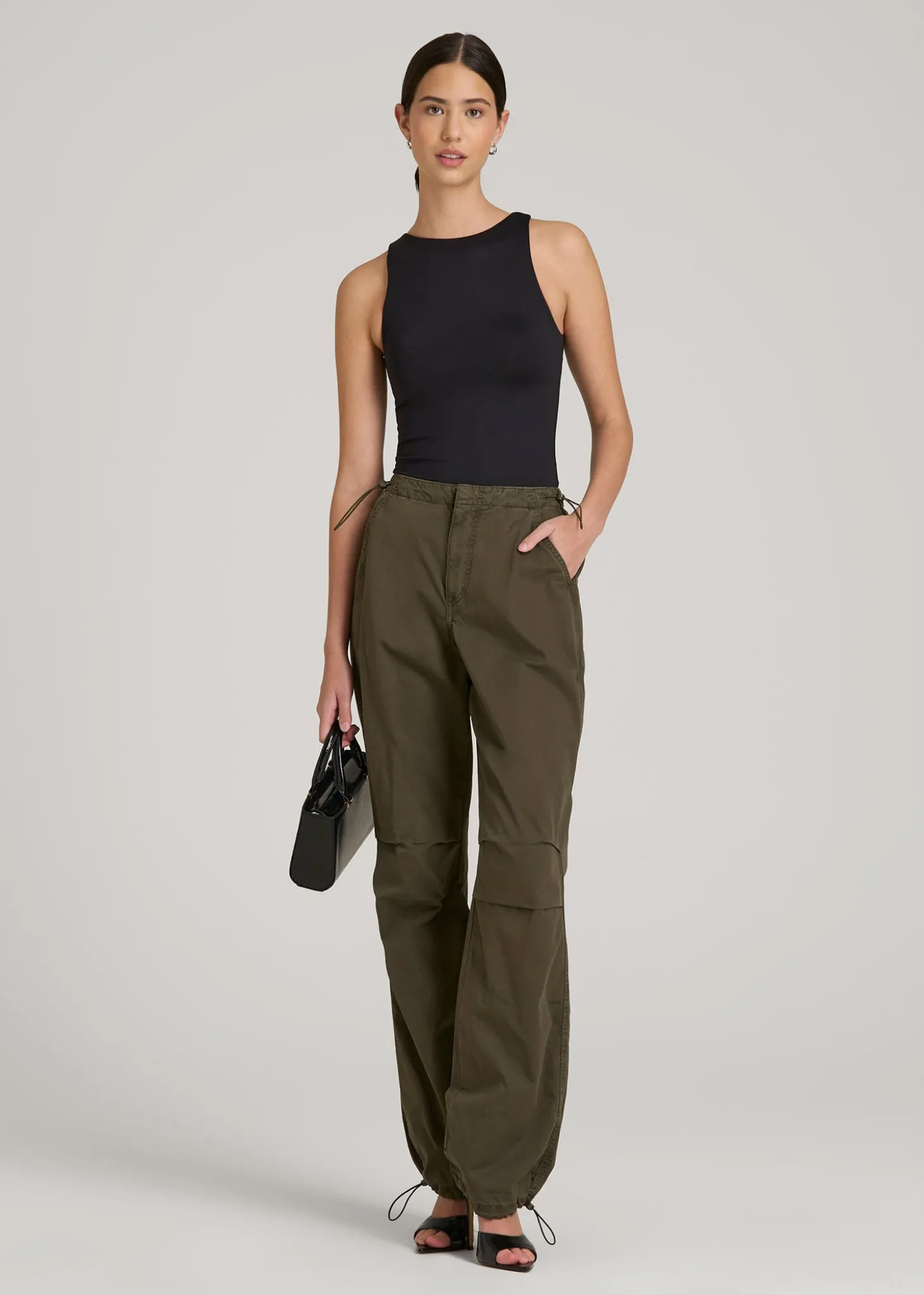 High Crewneck Sleeveless Bodysuit for Tall Women