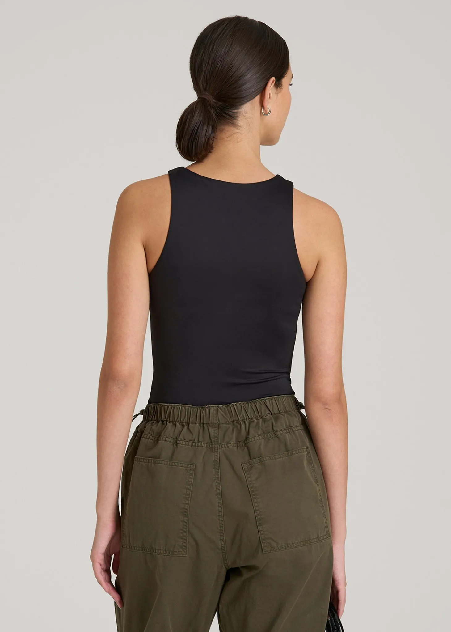 High Crewneck Sleeveless Bodysuit for Tall Women