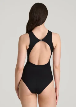 High Neck Mesh One Piece Swimsuit for Tall Women