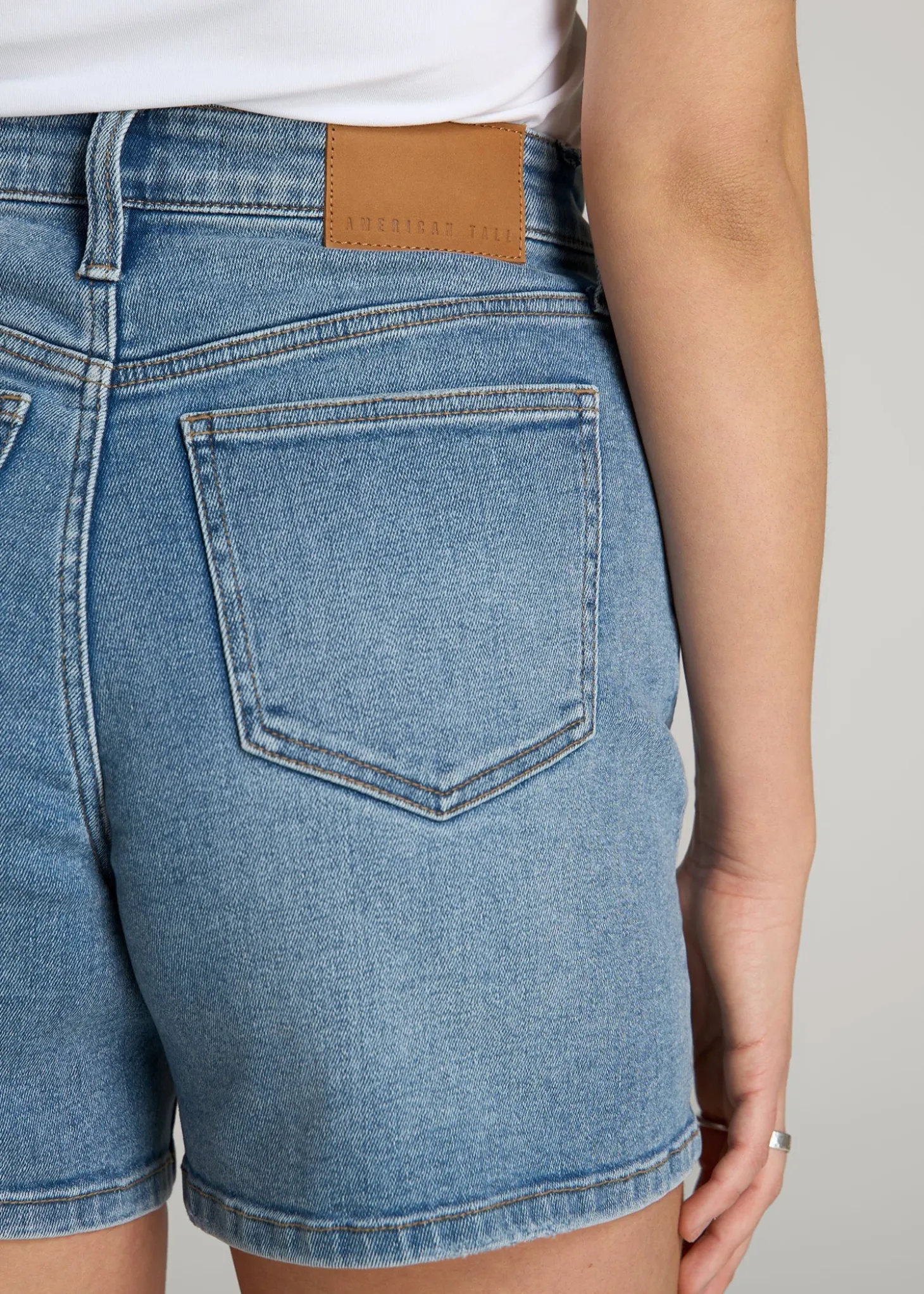 High Rise Denim Shorts for Tall Women