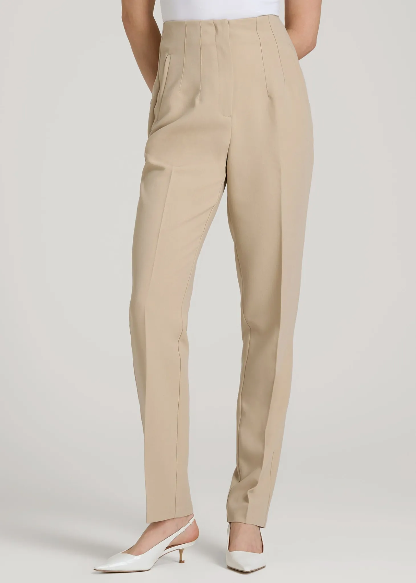 High Rise Pants with Darts for Tall Women