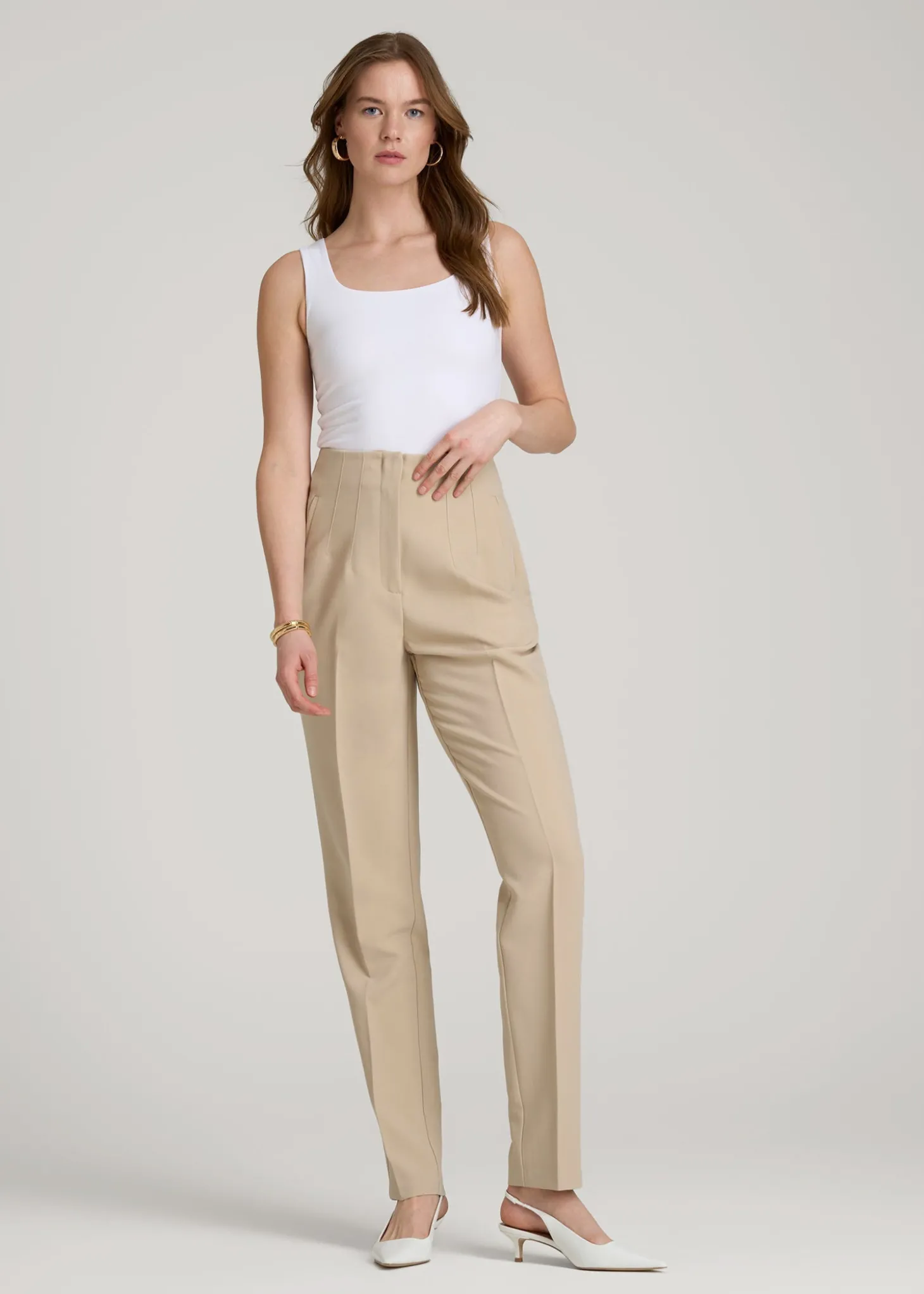 High Rise Pants with Darts for Tall Women
