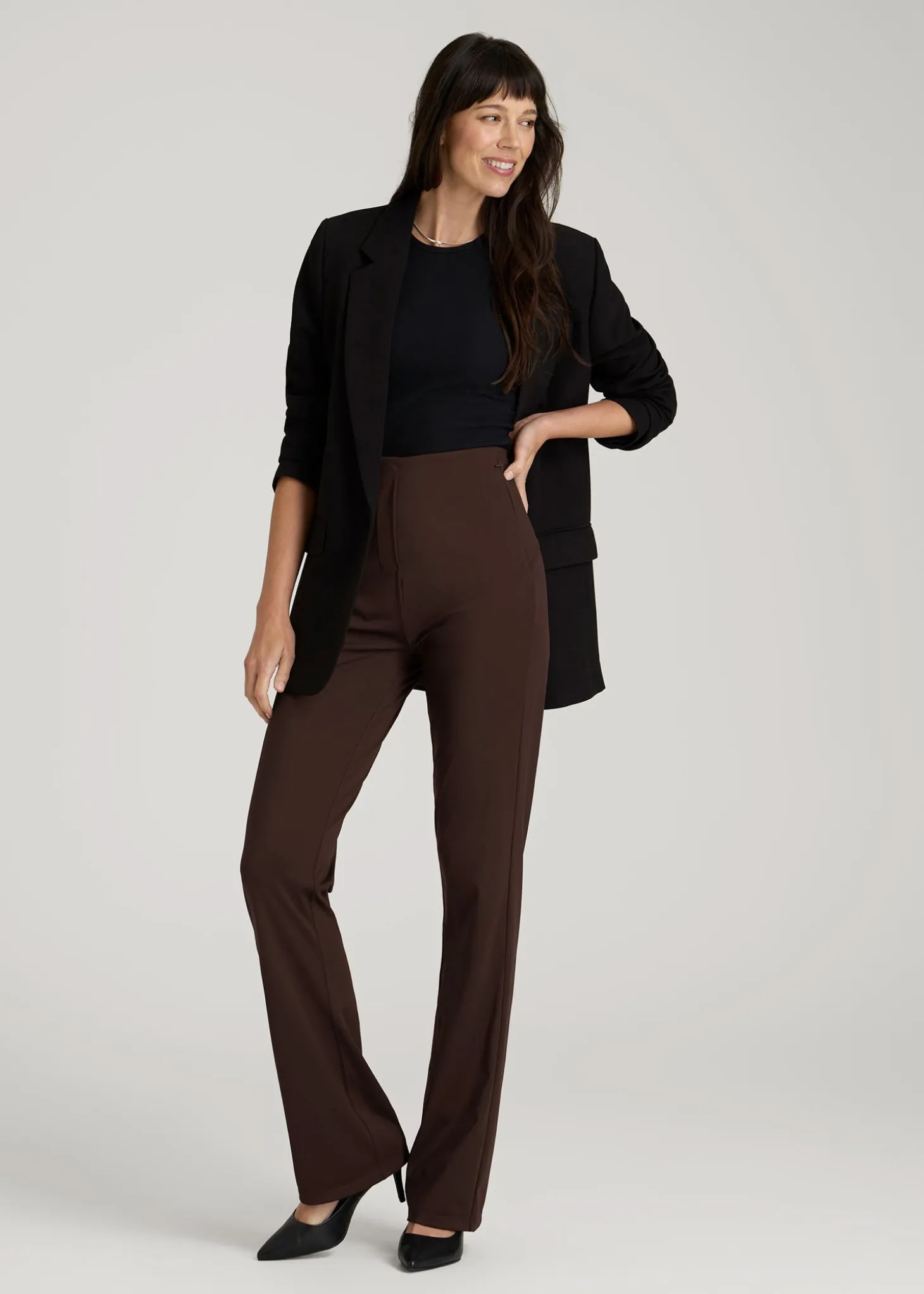 High Rise Pull On Mini Flare Pant for Tall Women