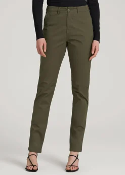 High Rise Tapered Chino Pants for Tall Women