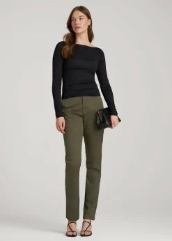 High Rise Tapered Chino Pants for Tall Women