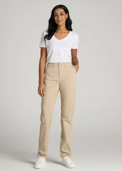 High Rise Tapered Chino Pants for Tall Women