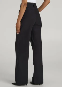 High Rise Wide Leg Flat Front Chinos for Tall Women
