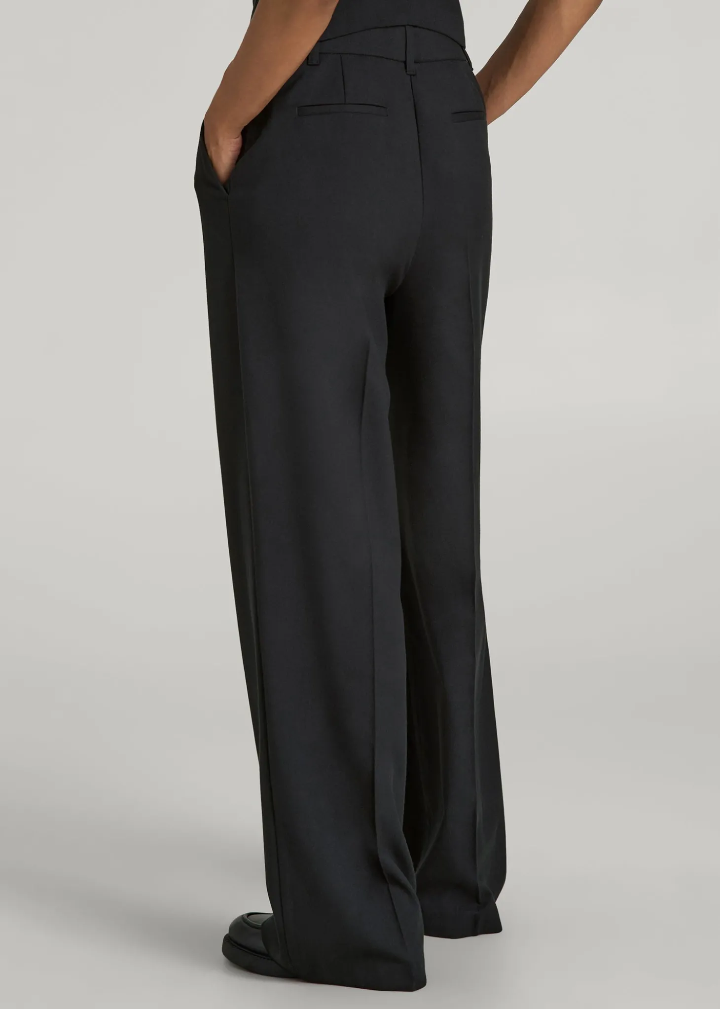 High-Rise Wide-Leg Pleated Dress Pants for Tall Women