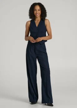 High-Rise Wide-Leg Pleated Dress Pants for Tall Women