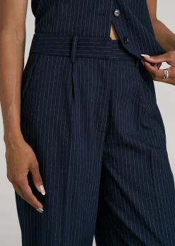 High-Rise Wide-Leg Pleated Dress Pants for Tall Women